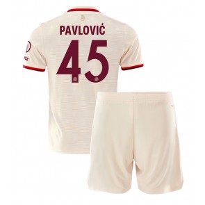 Bayern Munich Aleksandar Pavlovic #45 Dětské Alternativní dres komplet 2024-25 Krátký Rukáv (+ trenýrky)